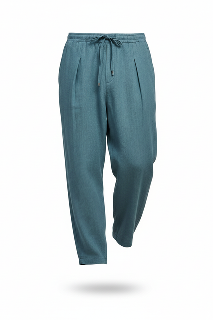 Pantalon Lin Ample - Bleu - vue 3