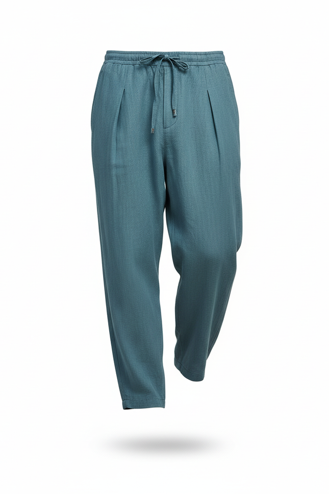 Pantalon Lin Ample - Bleu - vue 3