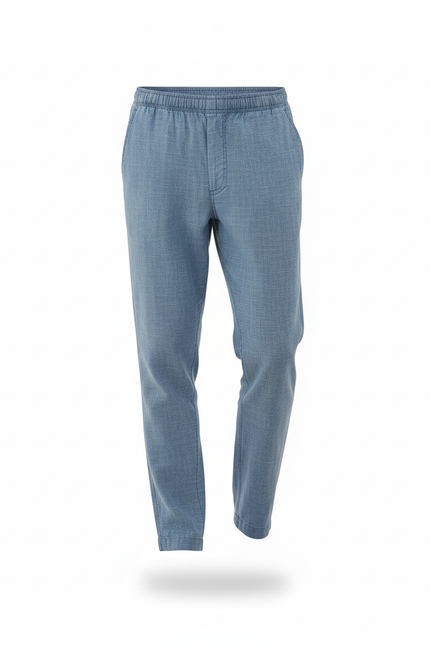 Pantalon Lin Fuselé Homme - Bleu - vue 3
