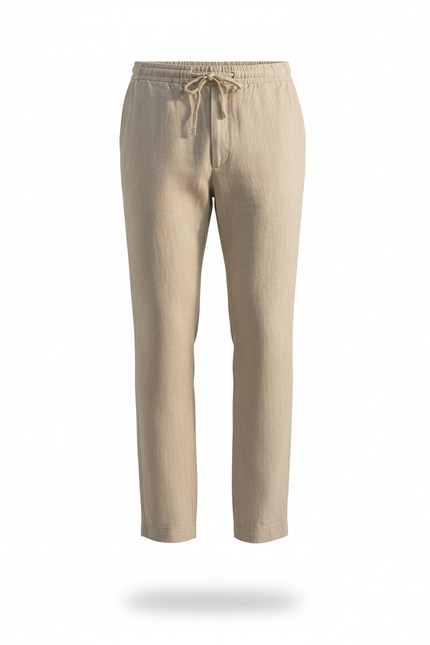Pantalon Lin Homme Ecru - Beige - vue 3