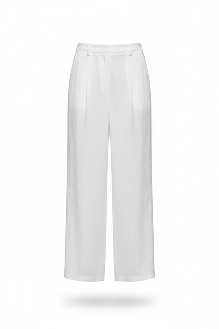 Pantalon Lin Avec Ceinture - Blanc - vue 3