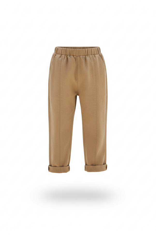 Pantalon En Lin Kaki Ample Décontracté Enfant 1-6 Ans - vue 3