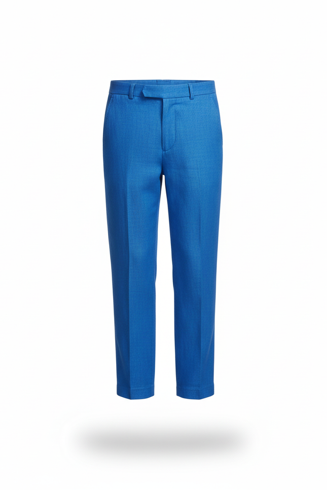 Pantalon En Lin Bleu Droit Décontracté Garçon Léger - vue 3