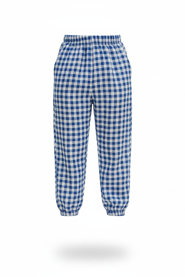 Pantalon En Lin Bleu Et Blanc - vue 3