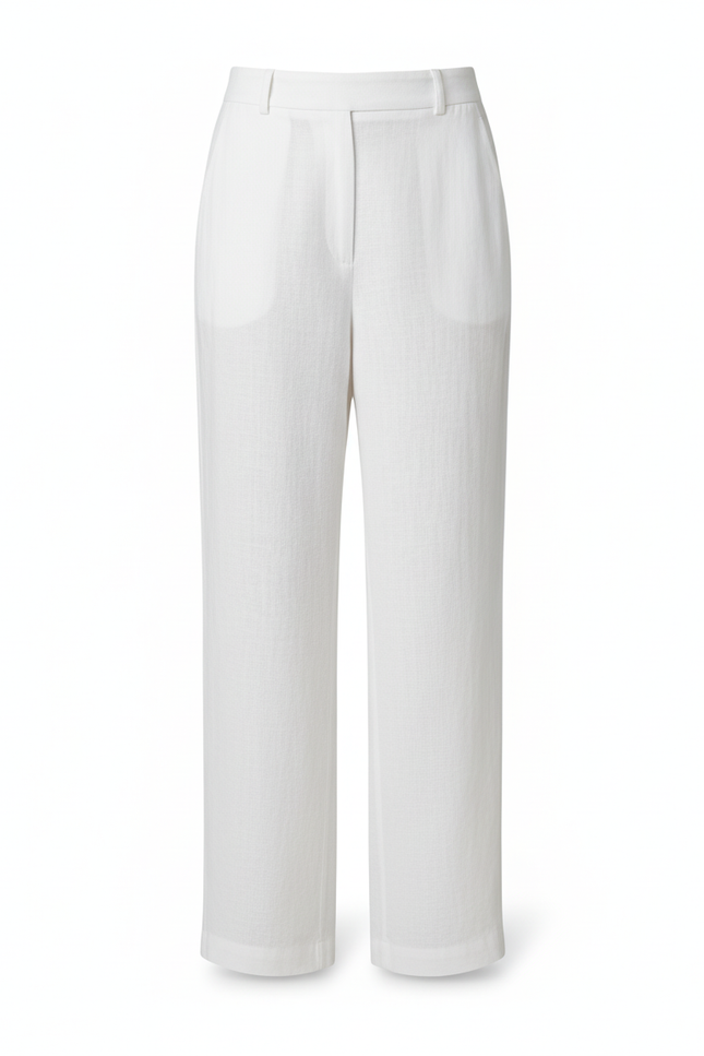 Pantalon En Lin Blanc Ample Léger Fluide Chic Casual - vue 3