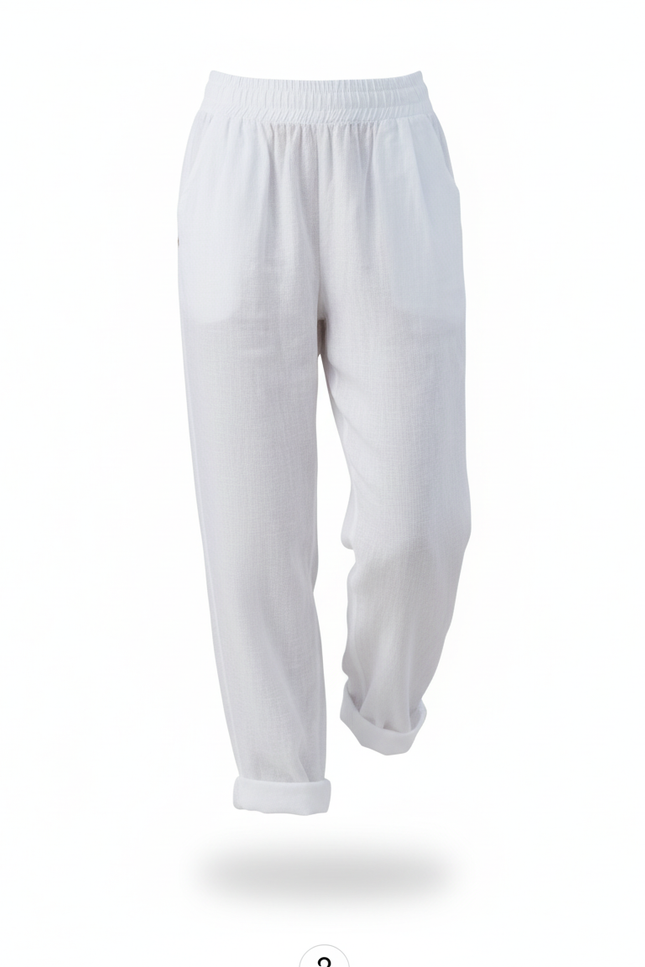 Pantalon Leger Lin - Blanc - vue 3