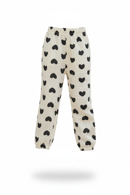 Pantalon En Lin Enfant Cœurs Noirs Ample Doux - Imprimé - vue 3