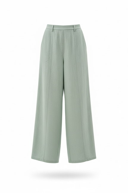 Pantalon Lin Femme Été - Vert - vue 3