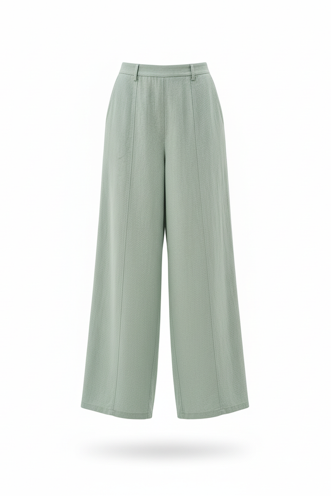 Pantalon Lin Femme Été - Vert - vue 3