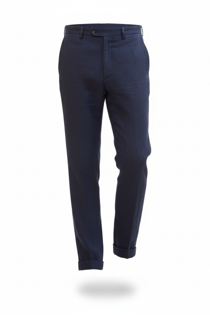 Pantalon En Lin Bleu Marine Décontracté Homme Moderne - vue 3