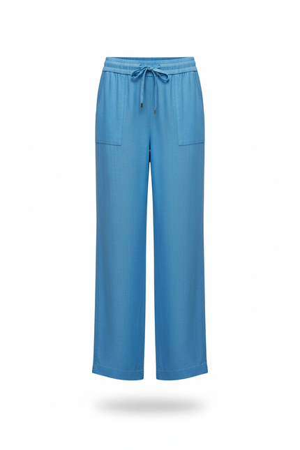 Pantalon En Lin Bleu Ample Décontracté Léger Femme - vue 3