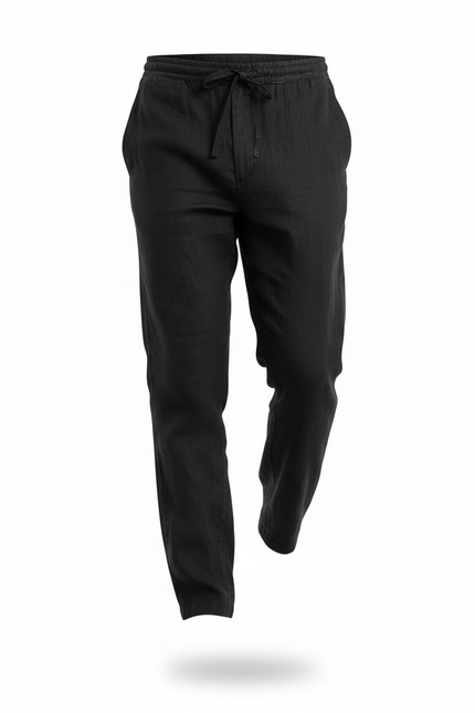 Pantalon Homme Coton Et Lin - Noir - vue 3