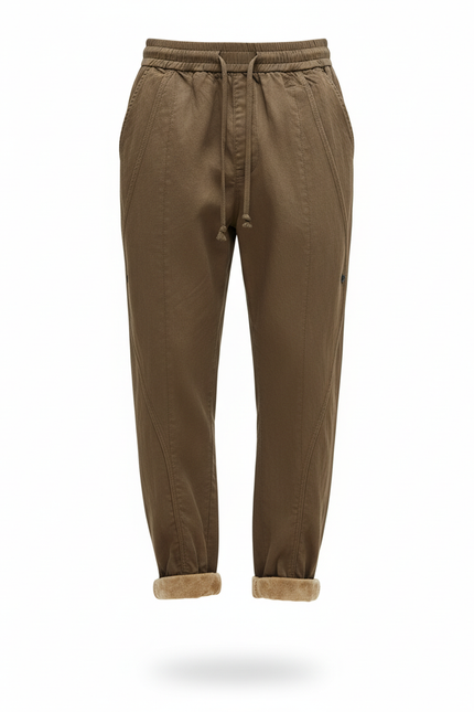 Pantalon En Lin Kaki Ample Décontracté Homme - vue 3