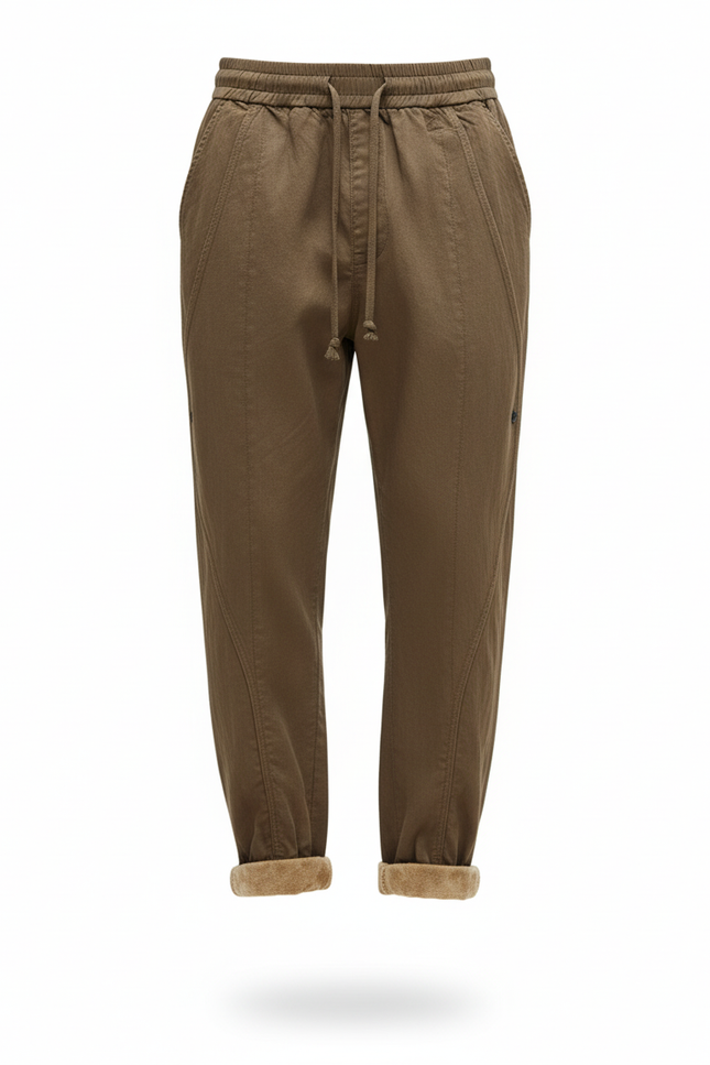 Pantalon En Lin Kaki Ample Décontracté Homme - vue 3