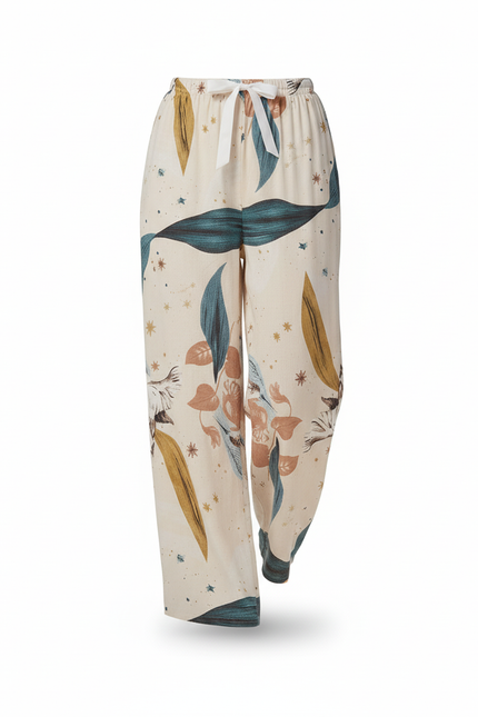Pantalon En Lin Ample Imprimé Floral Fluide Estival - Multicolore - vue 3