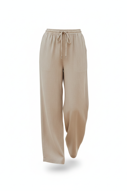 Pantalon Lin Taupe - Beige - vue 3