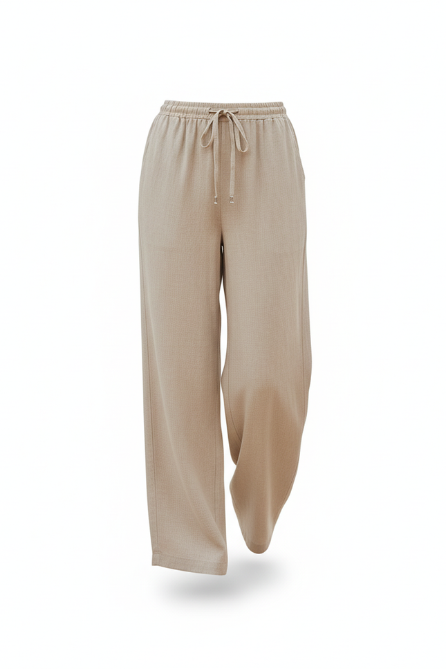 Pantalon Lin Taupe - Beige - vue 3