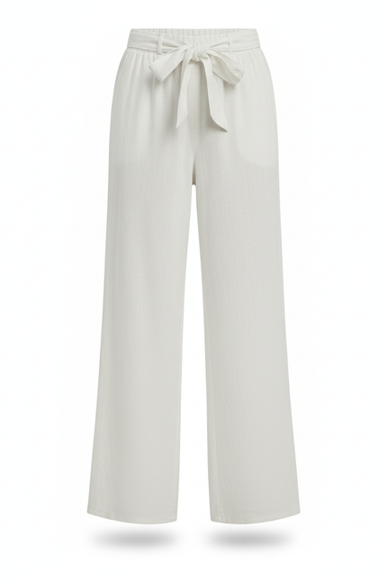 Pantalon Lin Melange Femme - Blanc - vue 3