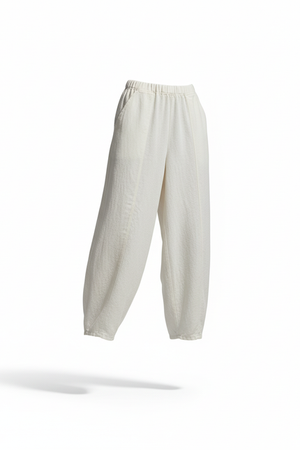 Pantalon Lin Blanc Cassé Femme - vue 3