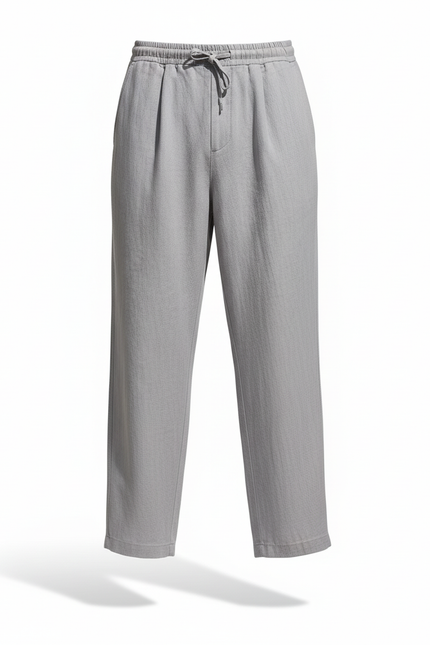 Pantalon En Lin Gris - vue 3