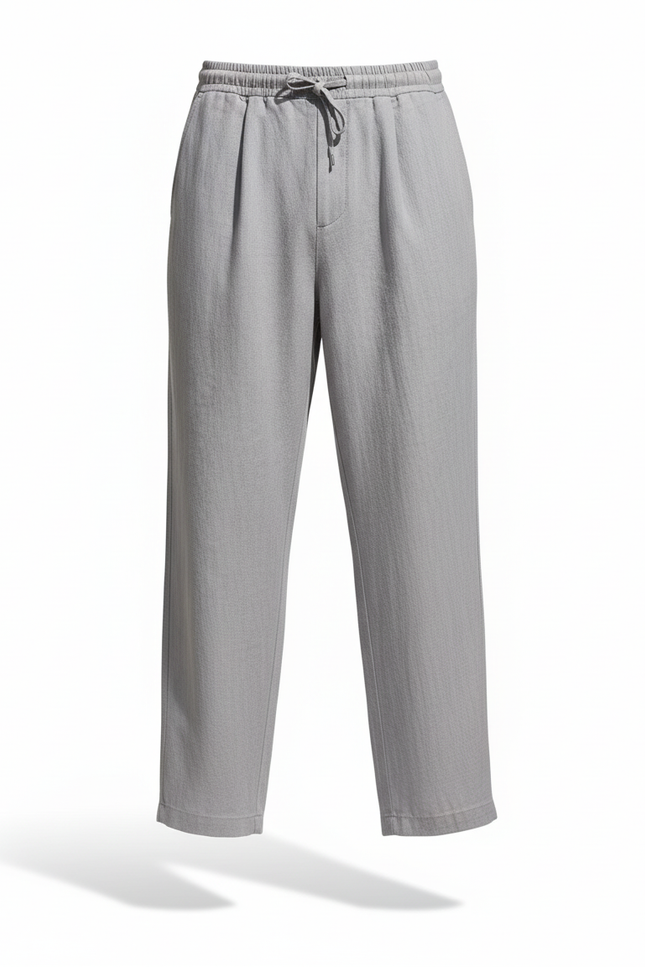 Pantalon En Lin Gris - vue 3