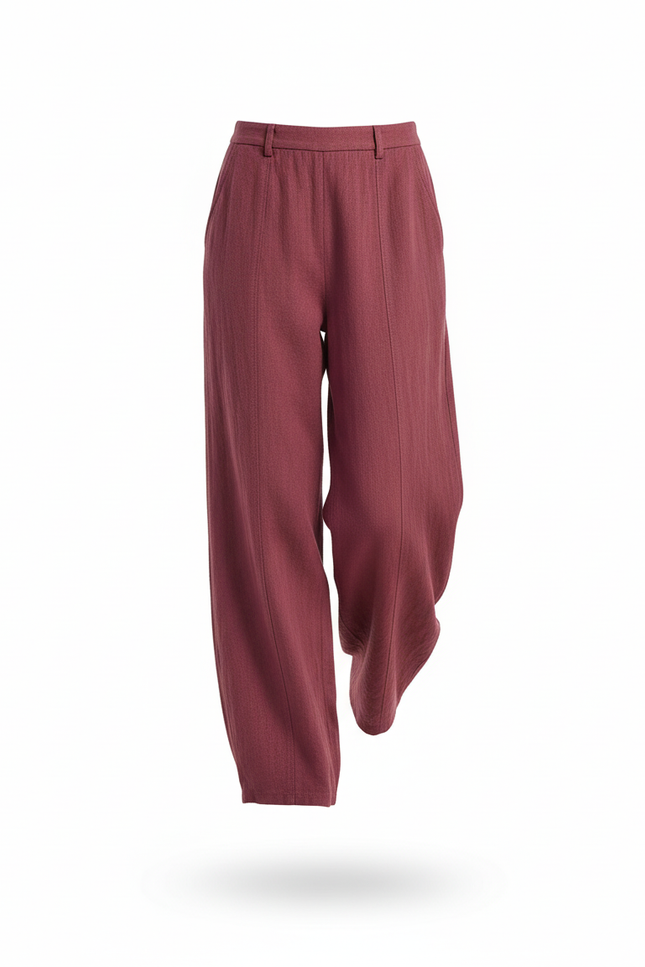 Pantalon Lin Bordeaux Femme - vue 3