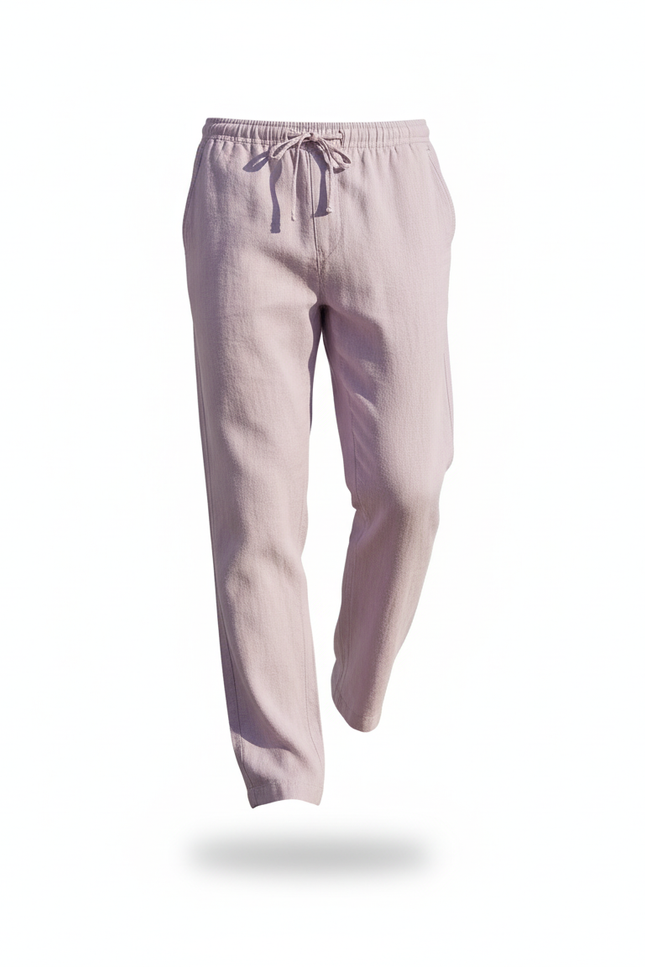 Pantalon Coton Lin - Violet - vue 3