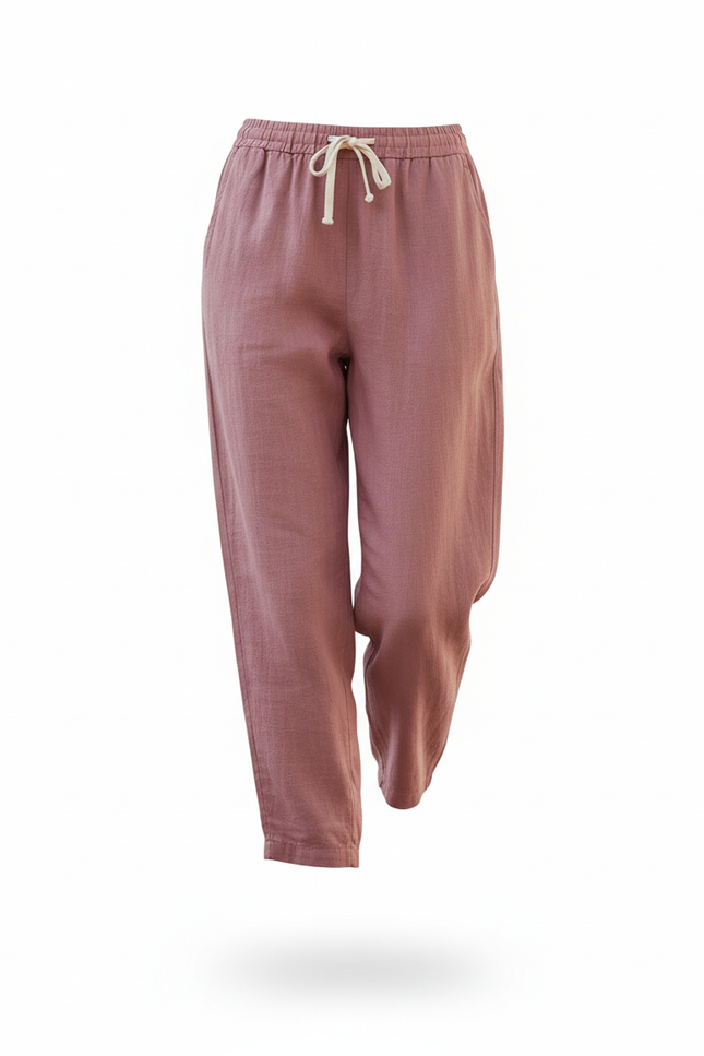 Pantalon Lin Vieux Rose - vue 3