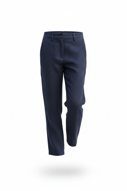Pantalon En Lin Droit Marine Enfant Léger - vue 3