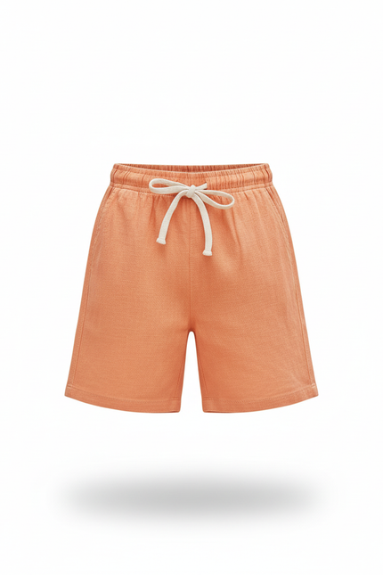 Pantalon En Lin Orange Coton Décontracté Cordon Enfant - vue 3