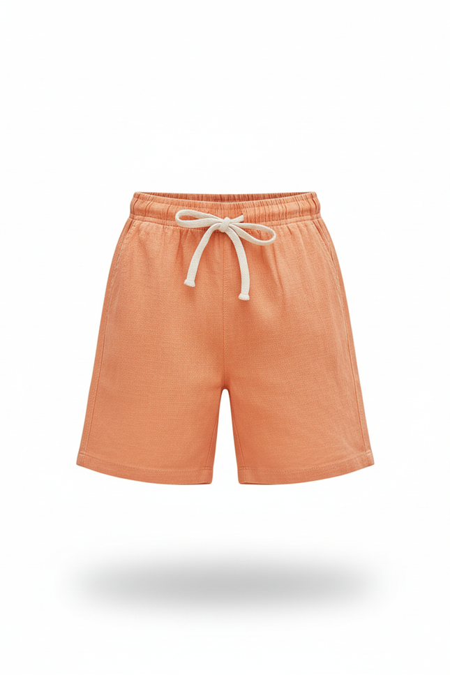 Pantalon En Lin Orange Coton Décontracté Cordon Enfant - vue 3