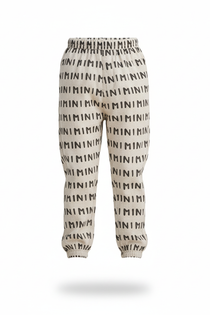 Pantalon En Lin Écru Imprimé Minimaliste Ample Enfant - vue 3