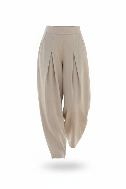 Pantalon En Lin Habillé - Beige - vue 3