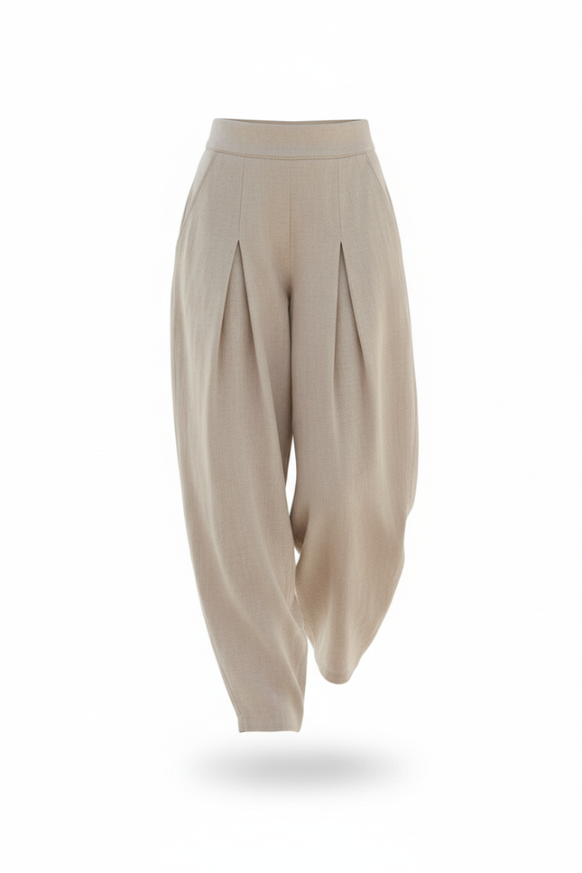 Pantalon En Lin Habillé - Beige - vue 3