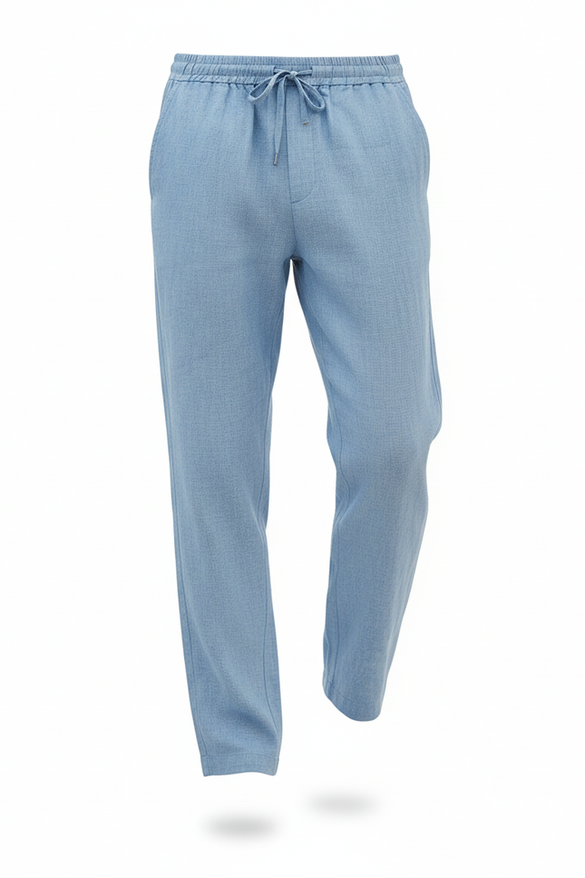 Pantalon Coton Et Lin - Bleu - vue 3