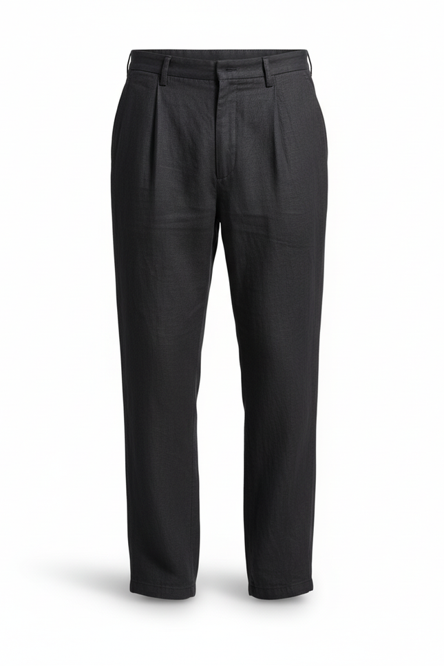 Ensemble Pantalon Chemise Lin Homme - Noir - vue 3