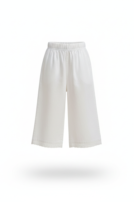 Pantalon En Lin Blanc Ample Décontracté Enfant - vue 3