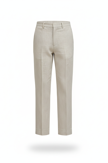 Pantalon En Lin Enfant Droit Beige Élégant Décontracté - vue 3