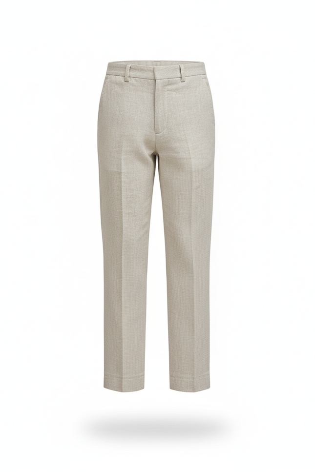 Pantalon En Lin Enfant Droit Beige Élégant Décontracté - vue 3
