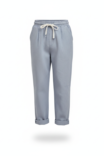 Pantalon En Lin Gris Enfant Décontracté Léger - vue 3