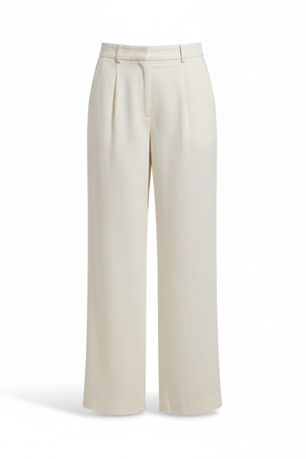 Pantalon En Lin Ample Beige Élégant Décontracté - vue 3