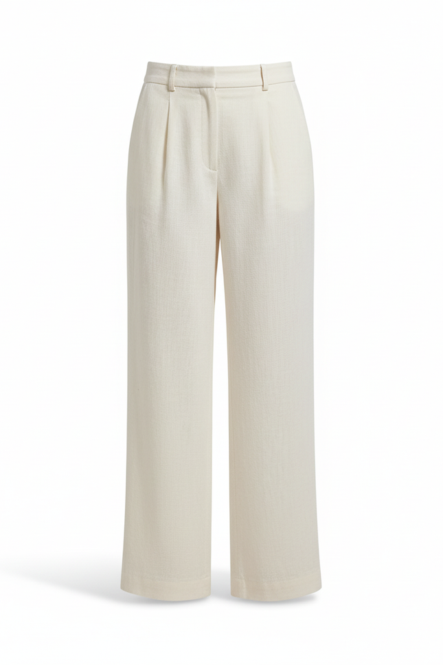 Pantalon En Lin Ample Beige Élégant Décontracté - vue 3