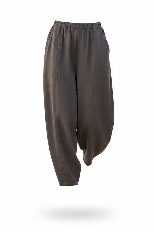 Pantalon Lin Bouffant - Gris - vue 3