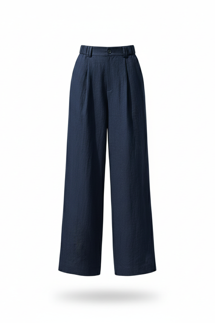 Pantalon Lin Marine Femme - vue 3