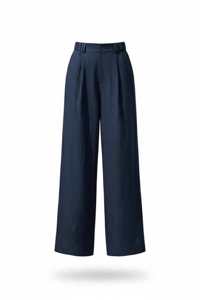 Pantalon Lin Marine Femme - vue 3