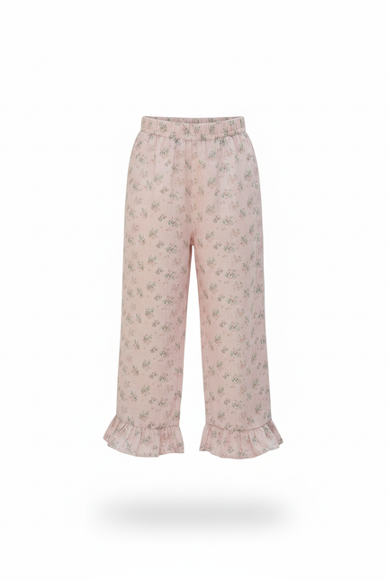 Pantalon À Bord Frangé En Lin Mélangé - Rose - vue 3