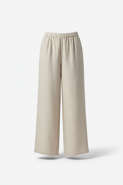Pantalon Lin Ecru - Beige - vue 3