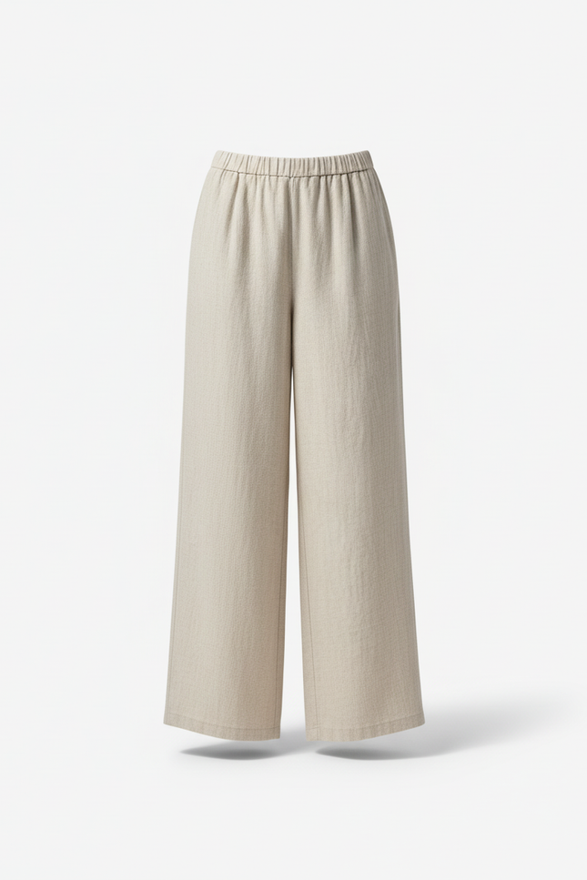 Pantalon Lin Ecru - Beige - vue 3