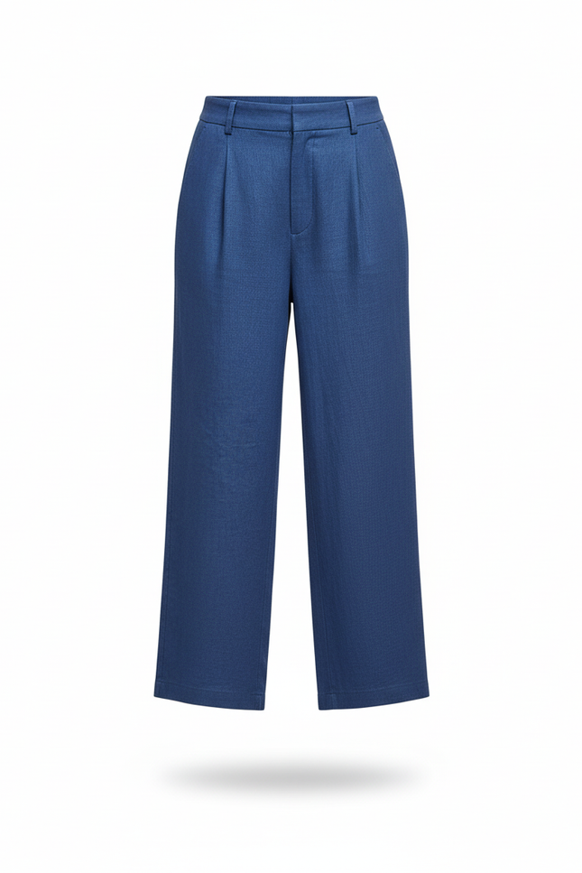 Pantalon Bleu Lin Femme - vue 3