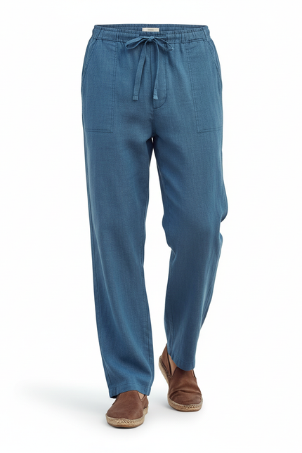 Pantalon 100 Lin - Bleu - vue 3